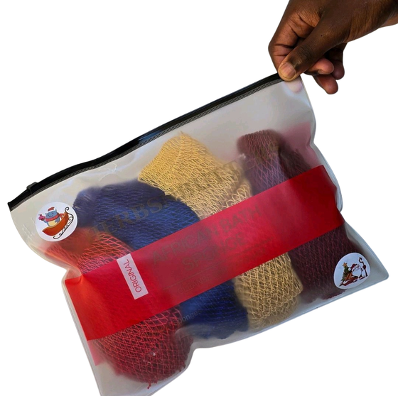 Four (4pcs) African Net Sponge Bundle